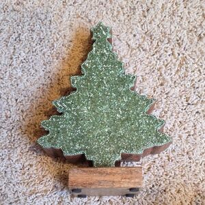 Glittery Green Christmas Tree Decoration